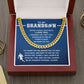 My Football Grandson - Cuban Link Necklace - Athlete's Gift Shop