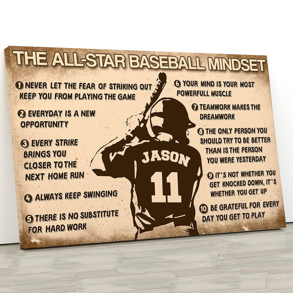 Personalized All-Star Baseball Mindset Canvas