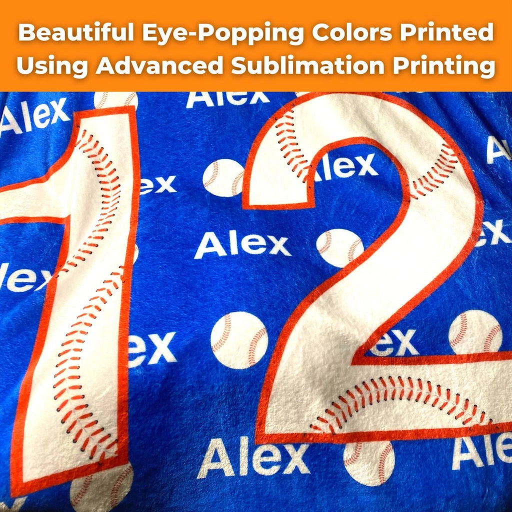 Personalized Baseball Blanket - Athlete's Gift Shop