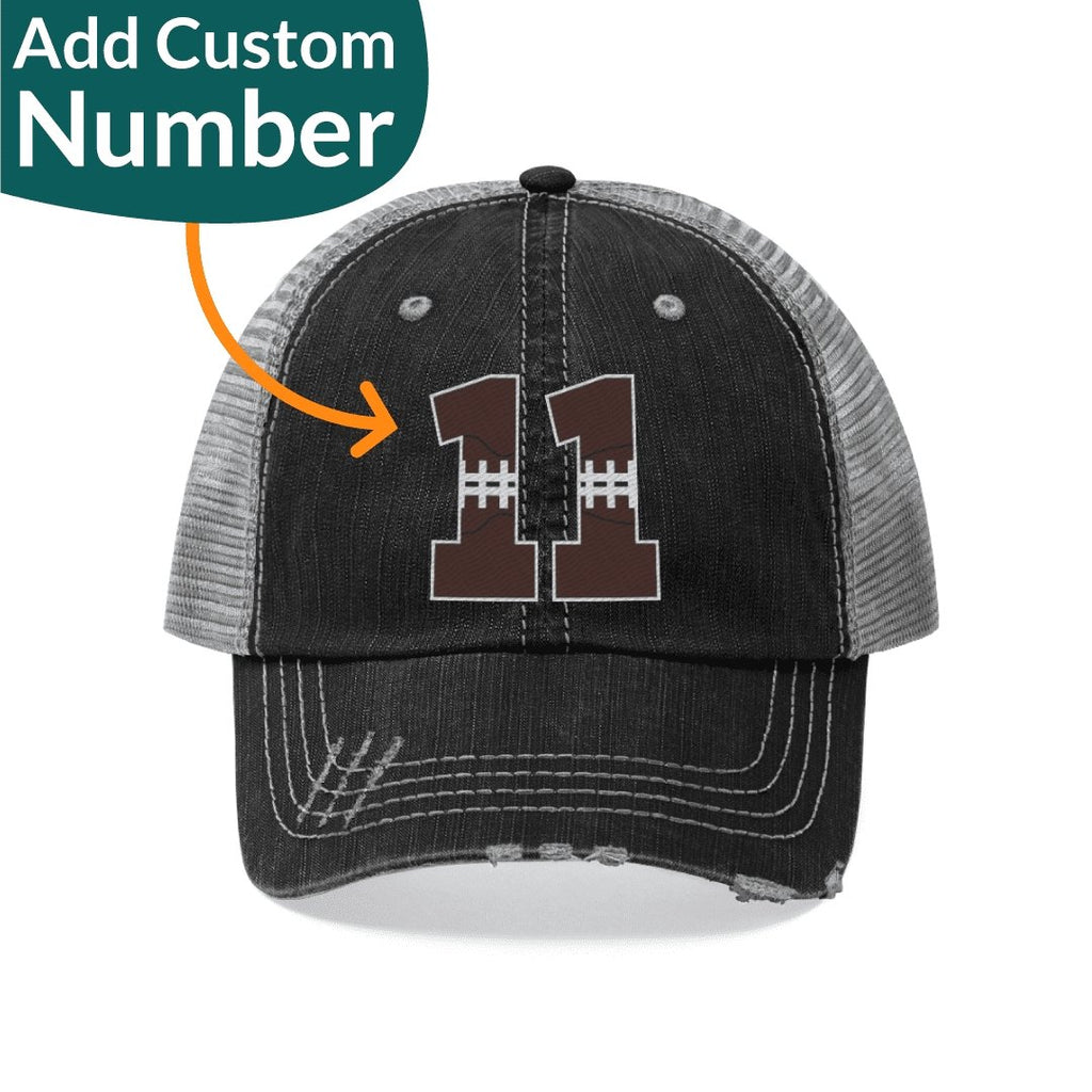 Personalized Football Distressed Trucker Hat