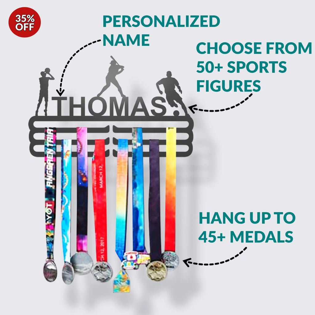Personalized Medal Display Hanger - Athlete's Gift Shop