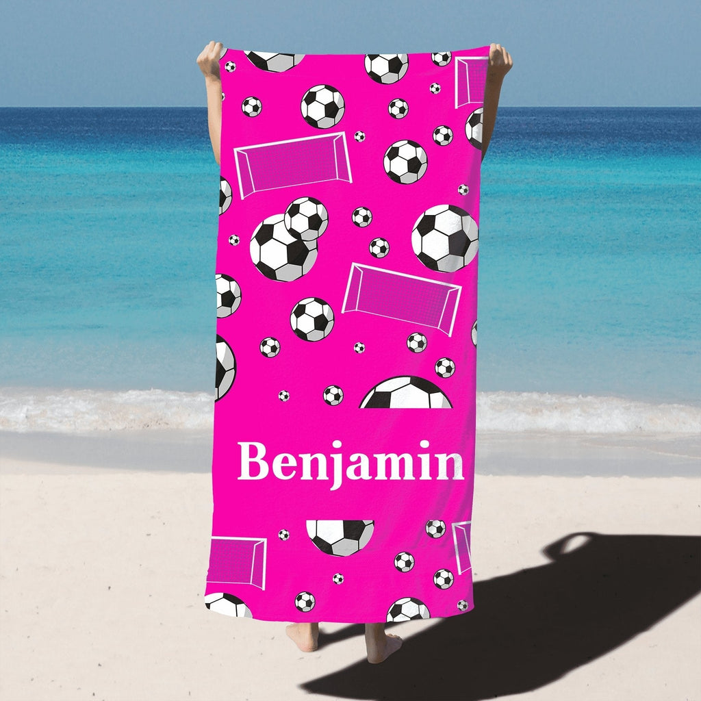 Personalized Soccer Beach Towel - Athlete's Gift Shop