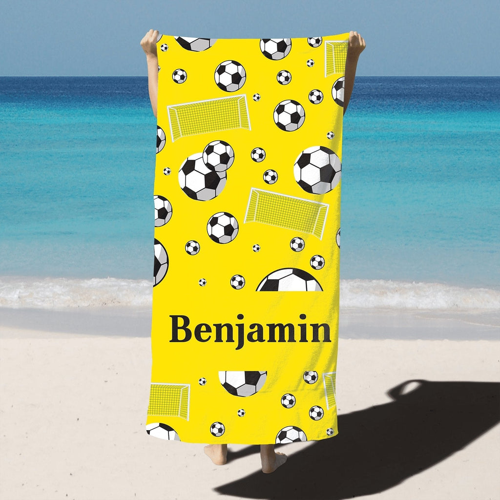 Personalized Soccer Beach Towel - Athlete's Gift Shop