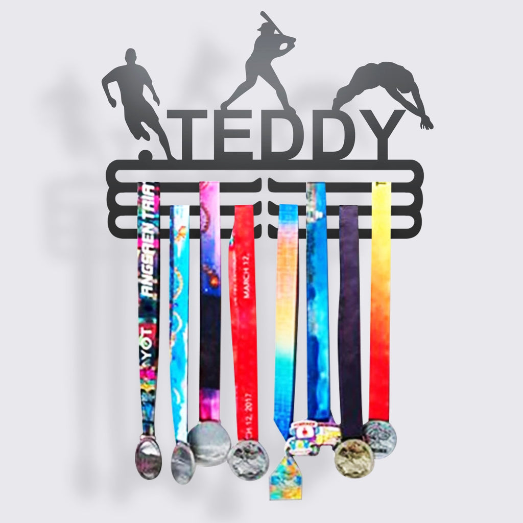 Personalized Three Sport Medal Hanger - Premier Medal Hangers USA