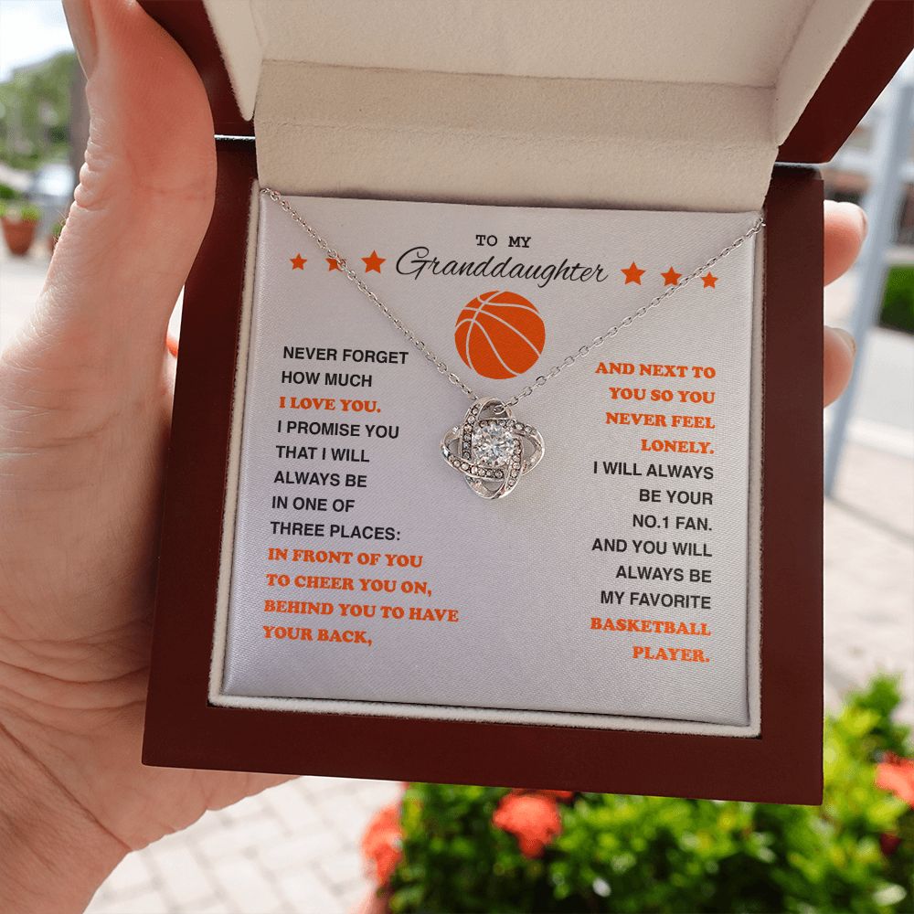 To My Basketball Granddaughter - Love Knot Necklace - Athlete's Gift Shop