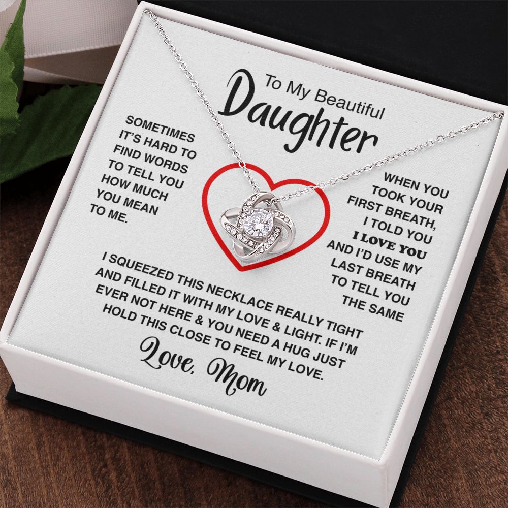 To My Daughter - Love Knot Necklace - Athlete's Gift Shop