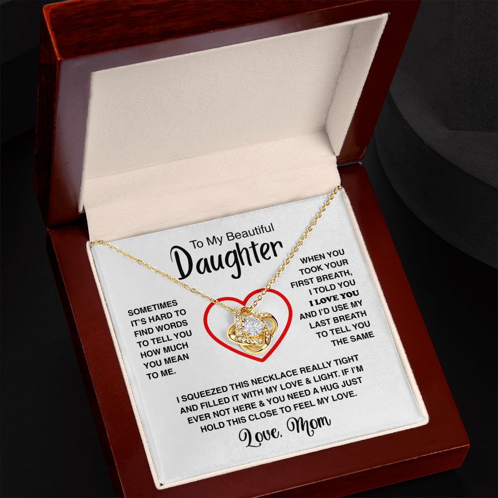 To My Daughter - Love Knot Necklace - Athlete's Gift Shop