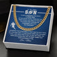 To My Dear Football Son - Cuban Link Necklace - Athlete's Gift Shop