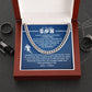 To My Dear Football Son - Cuban Link Necklace - Athlete's Gift Shop