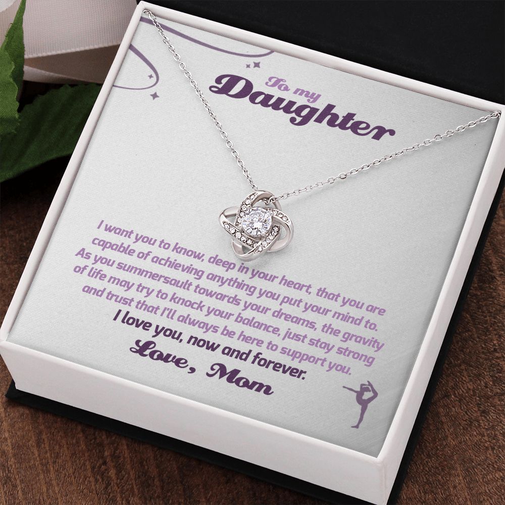 To My Gymnastics Daughter - Love Knot Necklace - Athlete's Gift Shop