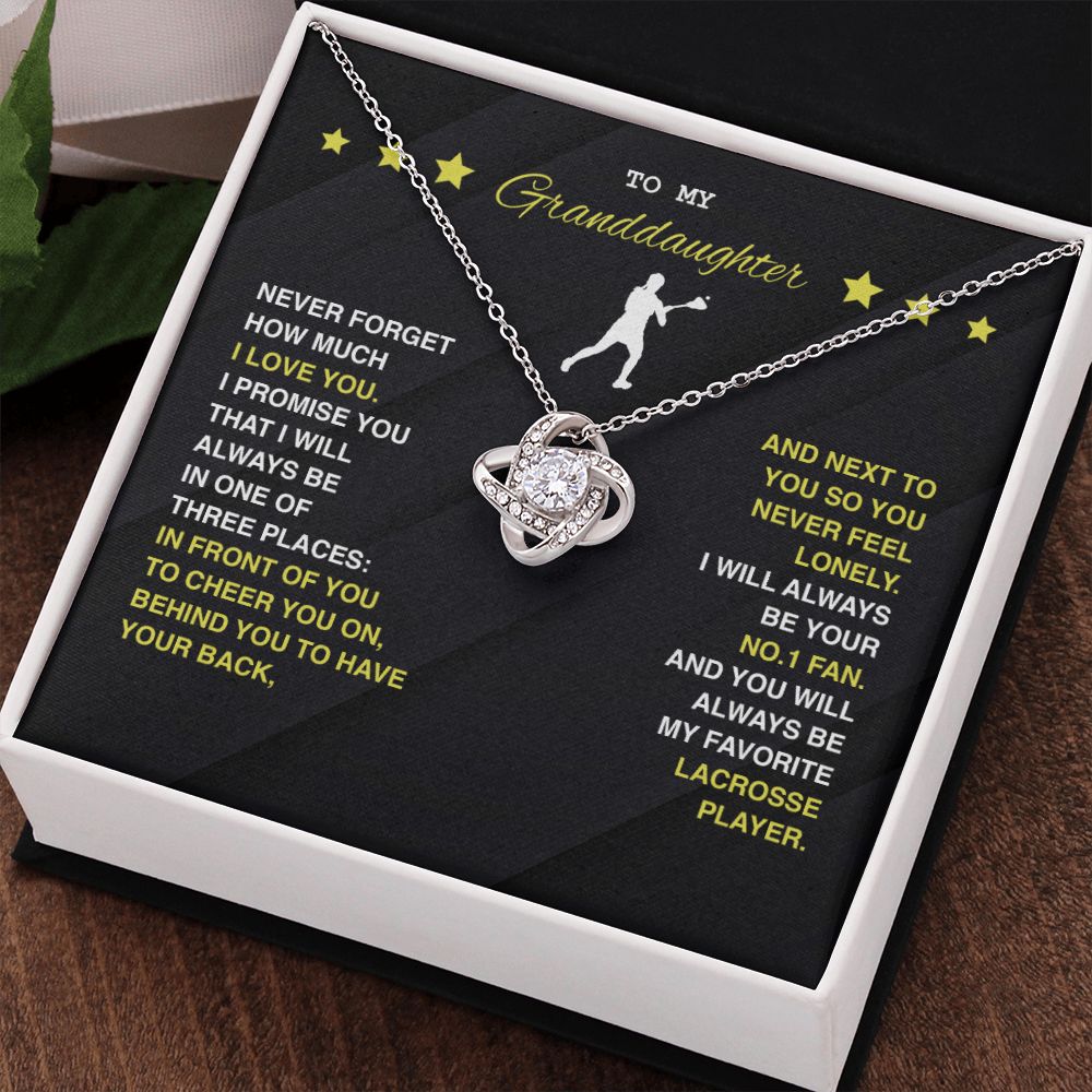 To My Lacrosse Granddaughter - Love Knot Necklace - Athlete's Gift Shop
