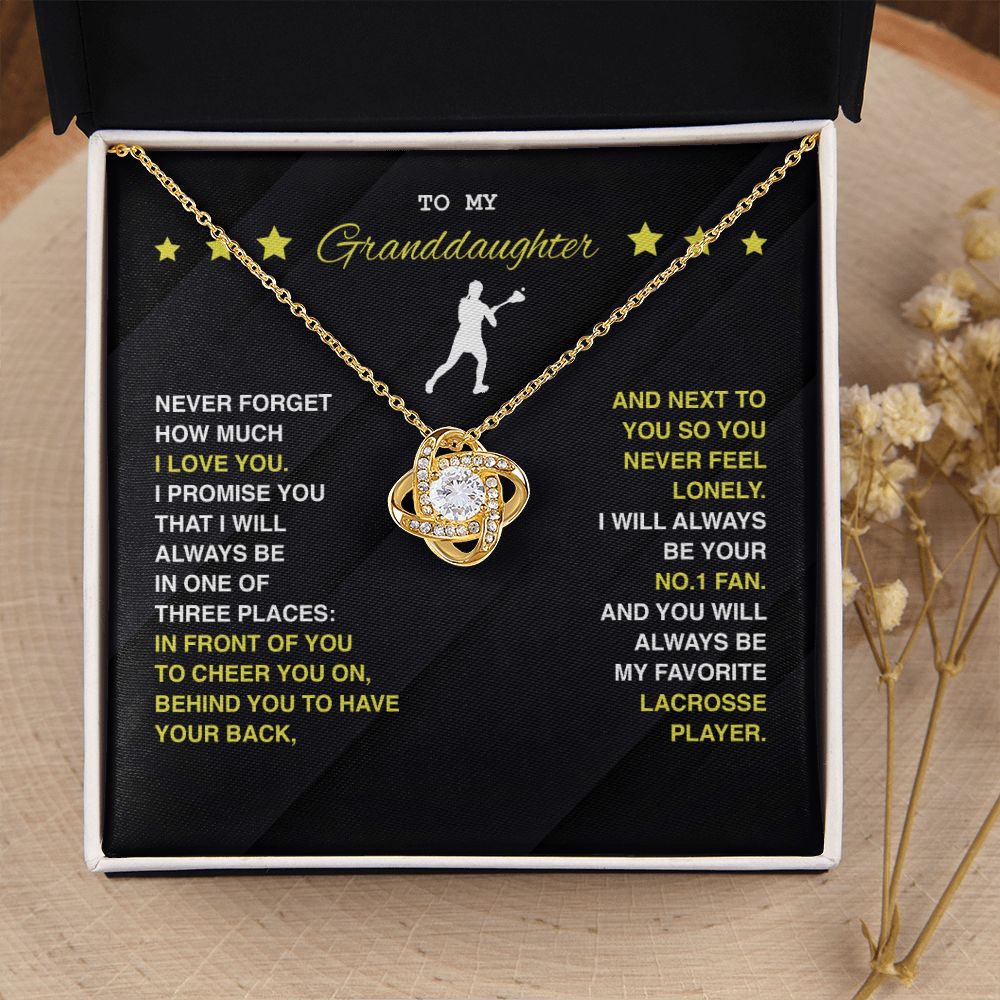 To My Lacrosse Granddaughter - Love Knot Necklace - Athlete's Gift Shop