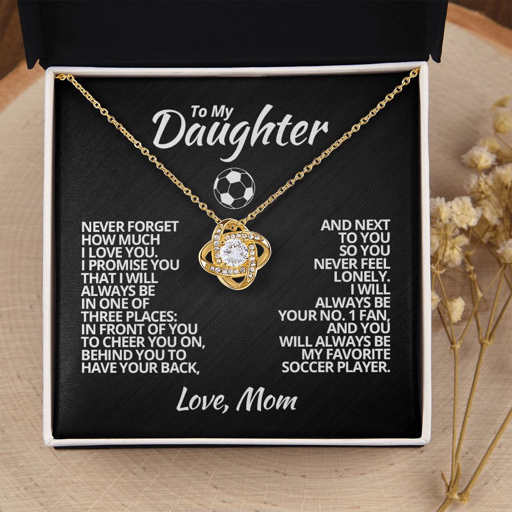 To My Soccer Daughter - Love Knot Necklace - Athlete's Gift Shop