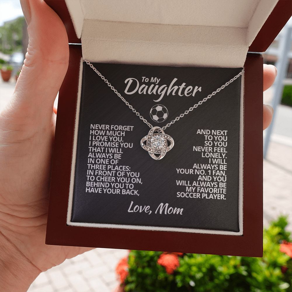 To My Soccer Daughter - Love Knot Necklace - Athlete's Gift Shop