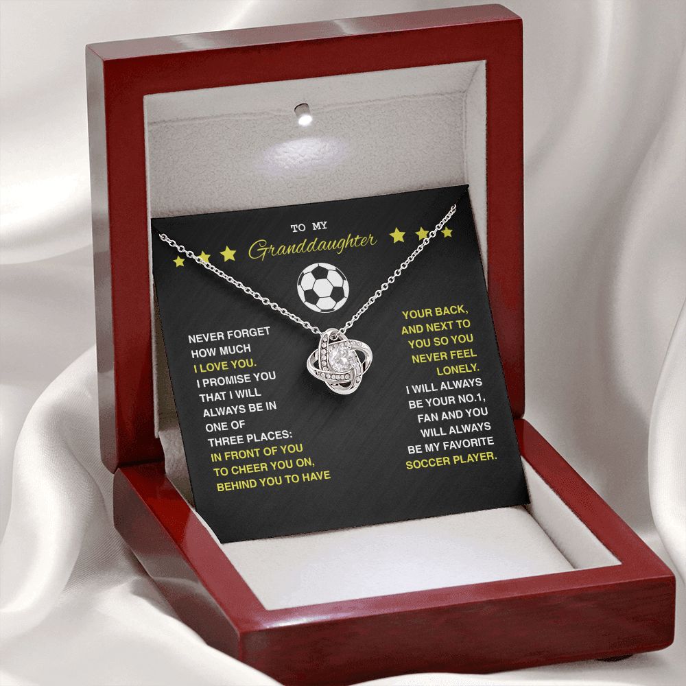 To My Soccer Granddaughter - Love Knot Necklace - Athlete's Gift Shop