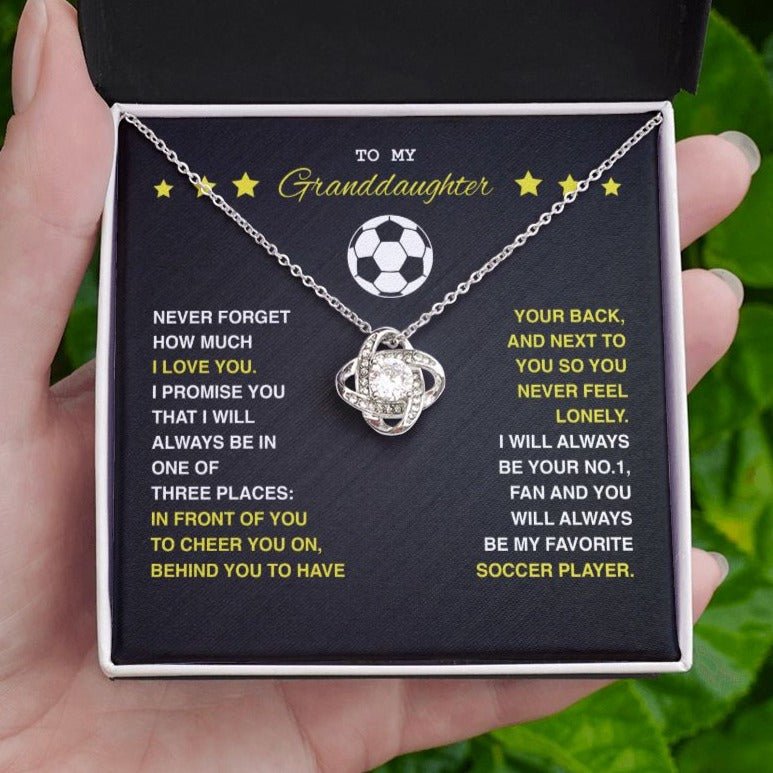 To My Soccer Granddaughter - Love Knot Necklace - Athlete's Gift Shop