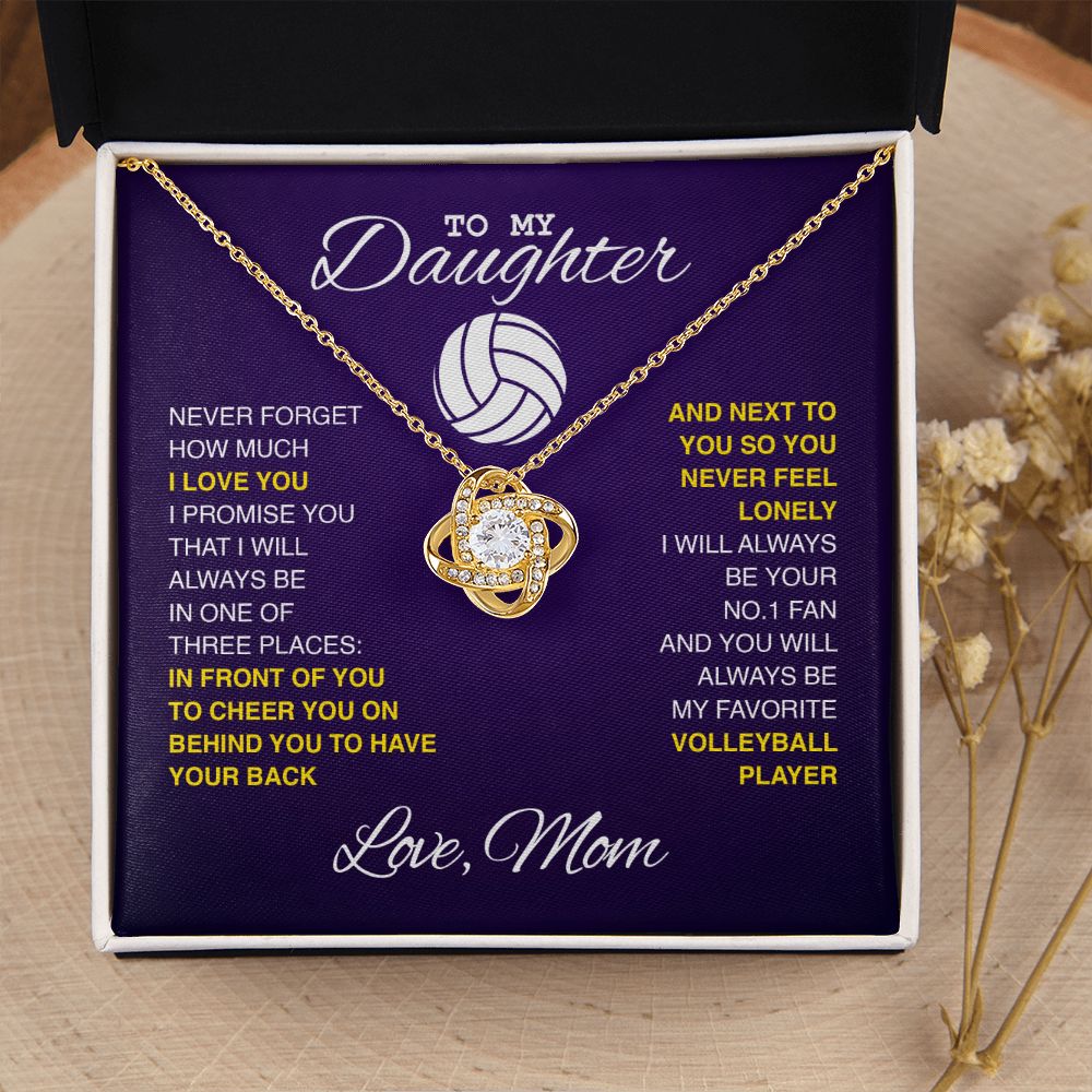 To My Volleyball Daughter - Love Knot Necklace - Athlete's Gift Shop