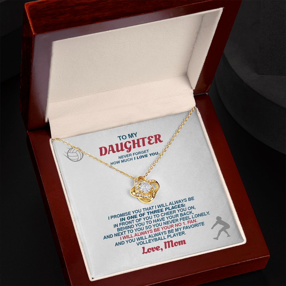 To My Volleyball Daughter - Love Knot Necklace - Athlete's Gift Shop