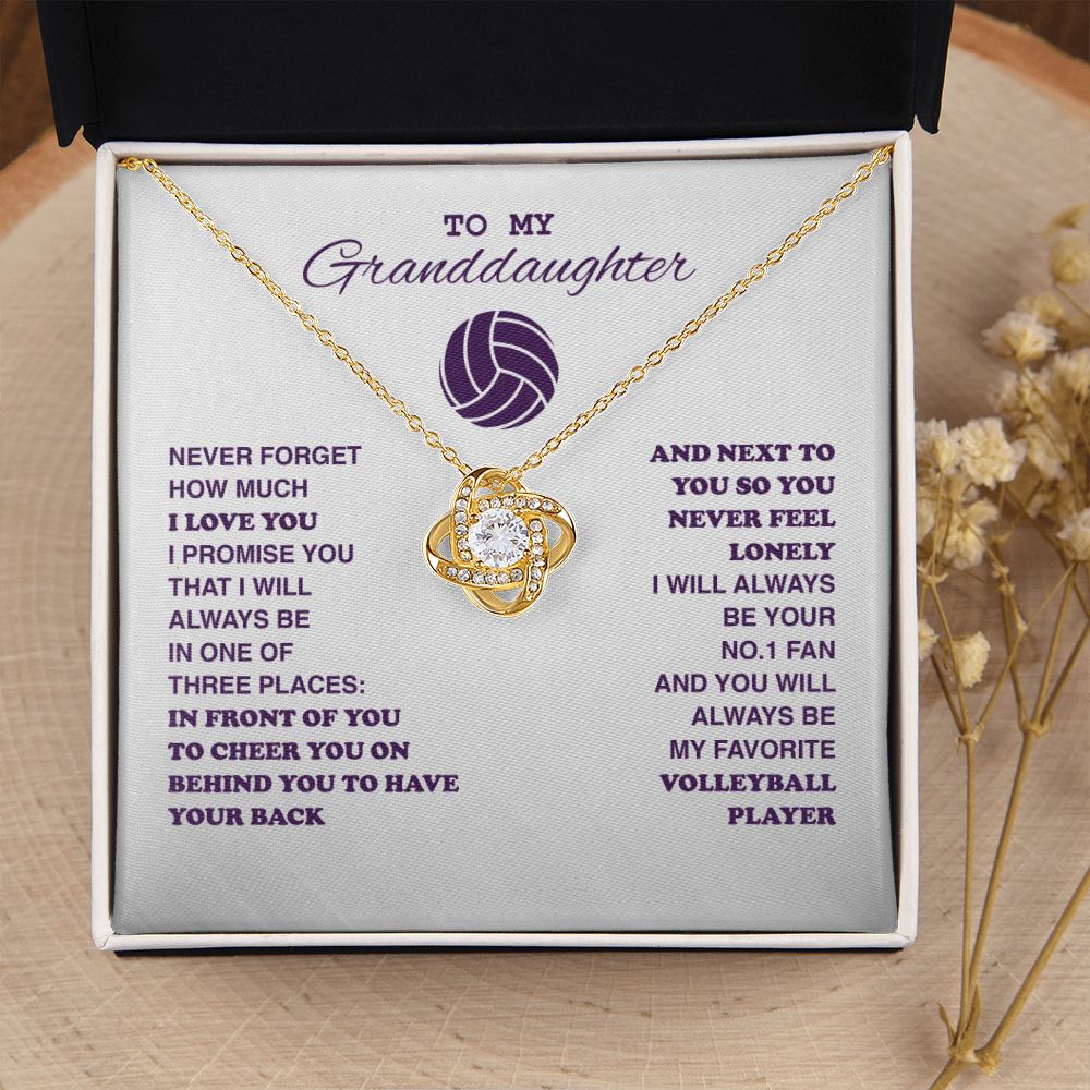 To My Volleyball Granddaughter - Love Knot Necklace - Athlete's Gift Shop