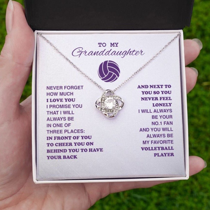 To My Volleyball Granddaughter - Love Knot Necklace - Athlete's Gift Shop