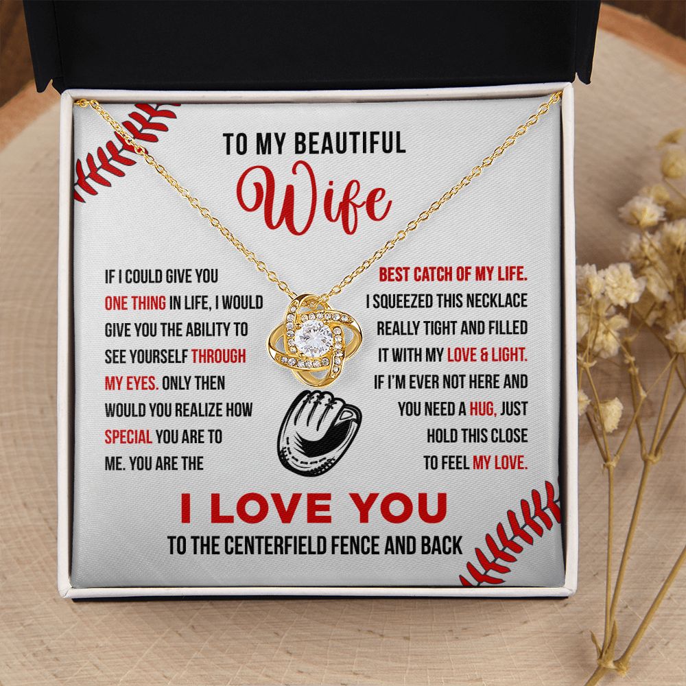 To My Wife - Best Catch - Love Knot Necklace - Athlete's Gift Shop