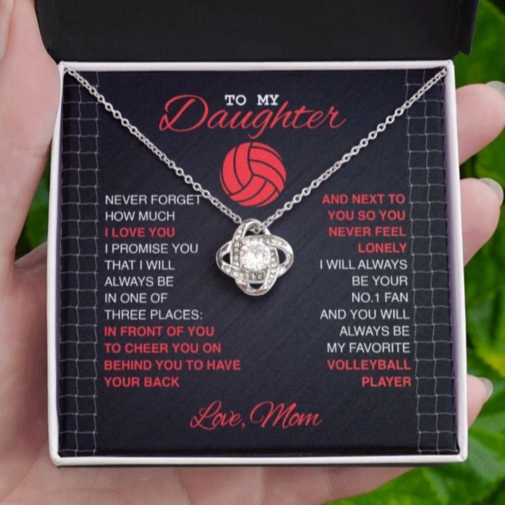 Volleyball Daughter Love Knot Necklace - Athlete's Gift Shop